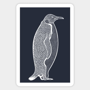 Emperor Penguin Ink Art - arctic animal design - dark colors Magnet